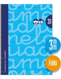 CUADERNO ESPIRAL Fº 80H 90G 3MM AZUL CUADROVIA EXTRADURA